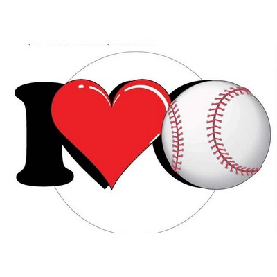 I Love Baseball Acrylic Coaster w/Felt Back