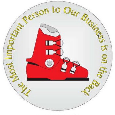 Ski Boot Photo Hand Mirror (2½" Diameter)