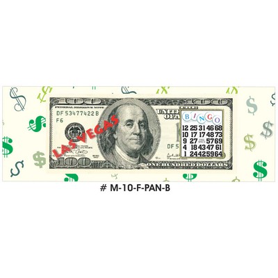 Las Vegas Bingo $100 Bill Panoramic Badge w/ Bar Pin (1 5/8"x4 5/8")