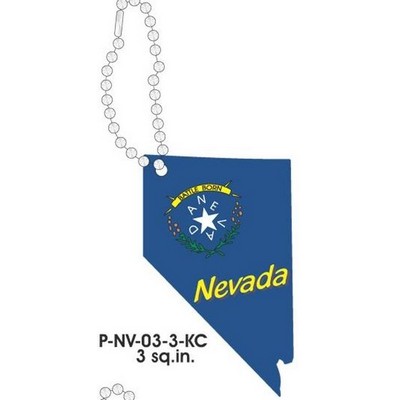 Nevada Battle Born Promotional Key Chain w/ Black Back (3 Square Inch)