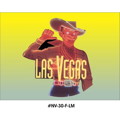 Vegas Vic Neon Cowboy Metal Photo Magnet (2.5"x3.5")