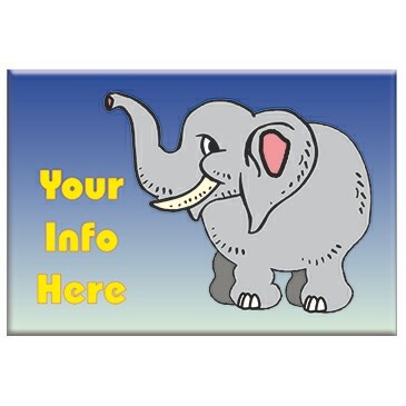 Elephant Rectangle Badge w/ Bar Pin (2"x3")