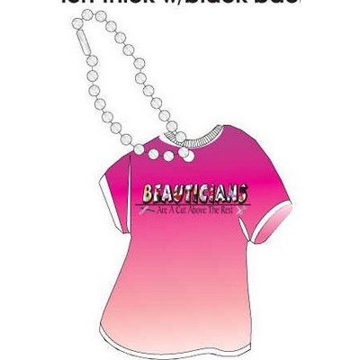 Beautician Slogan Promotional T Shirt Key Chain w/ Black Back (4 Square Inch)