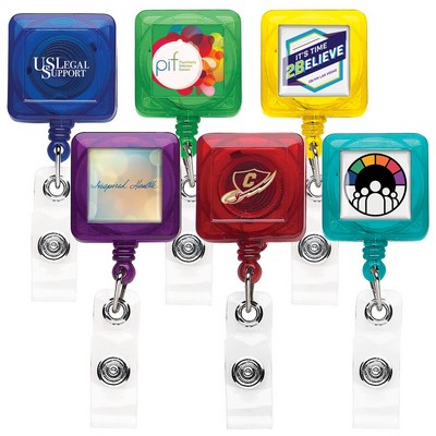 "Better" Translucent Square Retractable Badge Reel