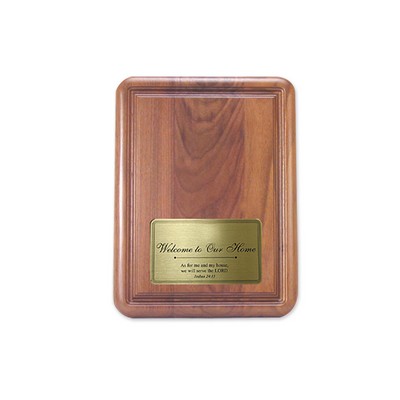 Walnut Wood Plaque Rounded Corners & Border Detailing (8 x 10)
