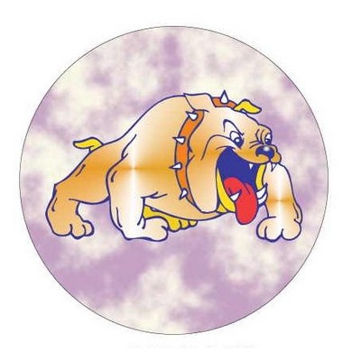 Bulldog Mascot Round Metal Photo Magnet (2 1/2")