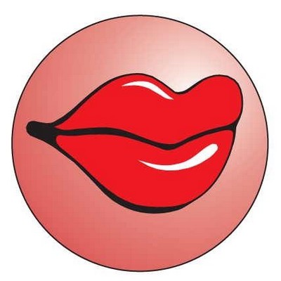 Lips Round Metal Photo Magnet (2 1/2")