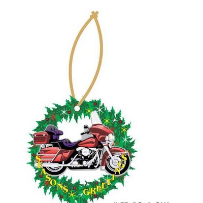American Motorcycle Executive Wreath Ornament w/ Mirrored Back (6")