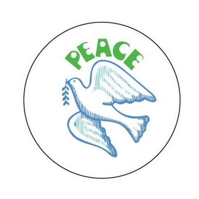 Peace Dove Round Badge w/ Bar Pin (2 1/2" Diameter)