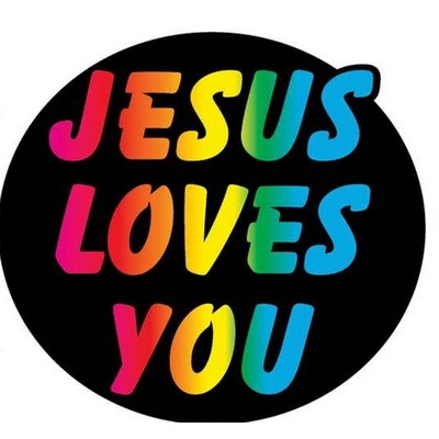 Jesus Loves You Acrylic Coaster w/Felt Back