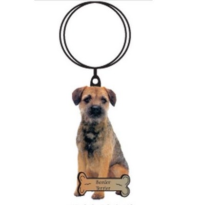 Border Terrier Keychain w/Mirrored Back (12 Square Inch)