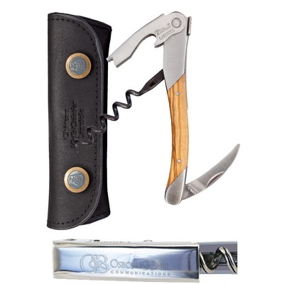 Chateau Laguiole® Waiter's Corkscrew w/Olive Wood Brown Handle