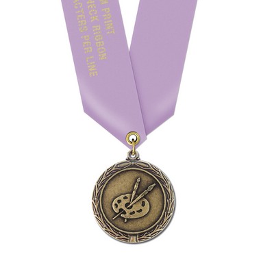 Art Cast MX Medal w/Satin Neck Ribbon (1½")