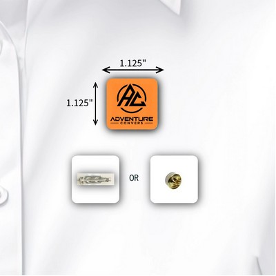 Laminated Name Badge (1.125"X1.125") Square - Personalization no included