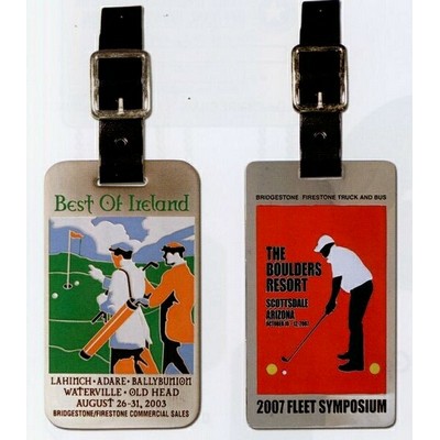 Etched Metallic Finish Luggage Tag (3 1/2")