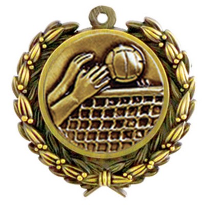 Stock Volleyball Medal w/ Wreath Edge (1 1/4")