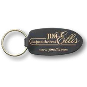 Large Oval Glued 2 Sided Top Grain Leather Key Tags (1 1/4"x2 1/2")