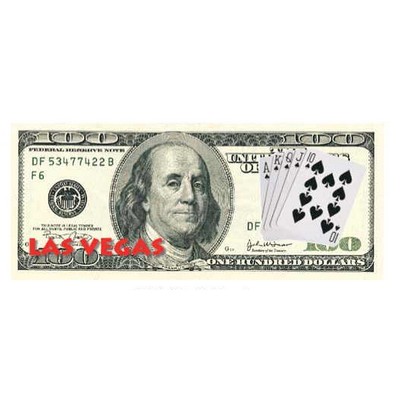 Las Vegas Royal Flush $100 Bill Maxi Magnet (2 Square Inch)