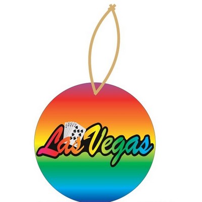 Las Vegas w/ Royal Flush Ornament w/ Clear Mirrored Back (10 Square Inch)