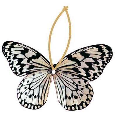 Black & White Butterfly Promotional Ornament w/ Black Back (10 Square Inch)