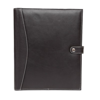 Ashlin® Designer Midnight Black Preston Refillable Large Journal w/Pen Loop & Closure