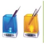 Translucent Pen Holder & Digital Clock