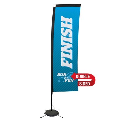 10' Premium Rectangle Sail Sign Flag, 2-Sided, Scissor Base