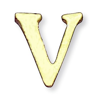 V (letter) Marken Design Cast Lapel Pin (3/8")