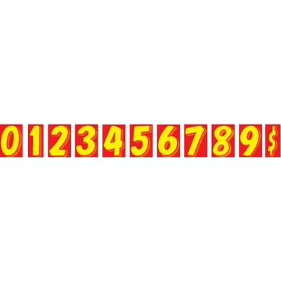 Windshield Number Decals- 11 1/2" (Red/Yellow)