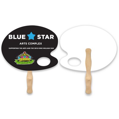 Artist Palette Shape Full Color Single Sided Paper Hand Fan
