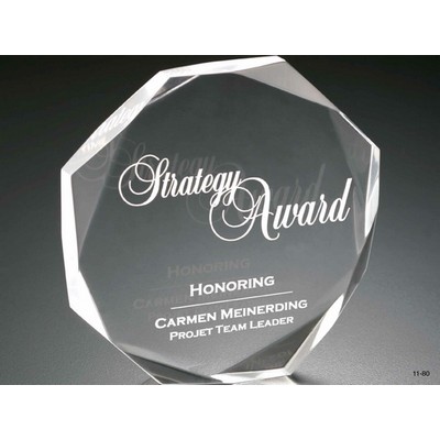 Lucite Octagon Faceted Award