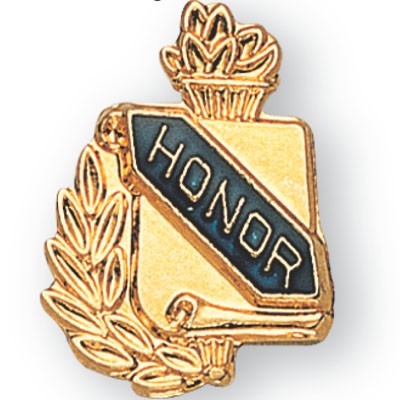 Enameled & Epoxy Domed Scholastic Award Honor Pin