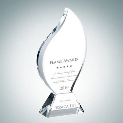 Flame Optical Crystal Award Plaque (Small)