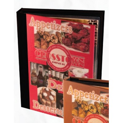 Printed Quad Panel 6 View Book Style Menu Cover (4 1/4"x11")