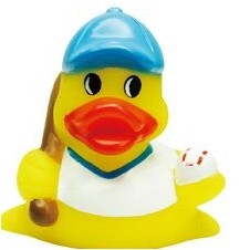 Mini Rubber Baseball Player Duck© Toy