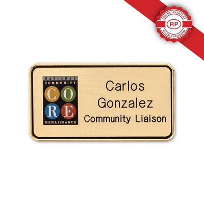 Metal Framed Badge (1.5"X2.875") (UV Inkjet & Engraved)