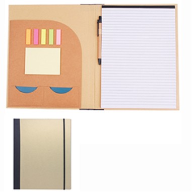 Eco Friendly Recycled Padfolio w/ Sticky Notes & Pen