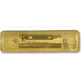 Gold Aluminum Framed Metal Badge w/ Pin Backing Blank (2 5/8"x5/8")
