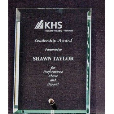 Beveled Rectangle Glass Award (5" x 7")