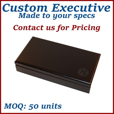 American Walnut, Black Stain & Lacquer Custom Presentation Case/ Wooden Box - Made to Order, low min