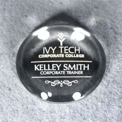 Optic Crystal Domed Paperweight (3-1/8" Diam.)