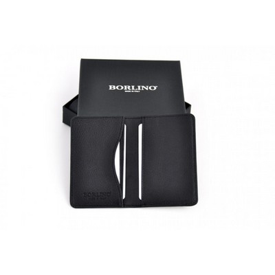 Calf Leather Business Card Case - Onyx - Borlino