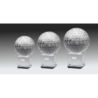 Spinning Golf Ball Optic Crystal Award (2½")