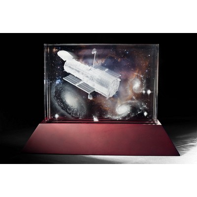 Four Slot Trapezoid Rosewood LED Base 12 7/8 x 6 3/4 x 4