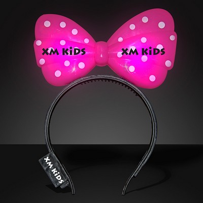 Light Up Pink Big Bow Headband - PRINTED
