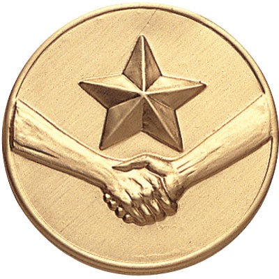 2" Achievement Star, Handshake Stamped Insert Disc
