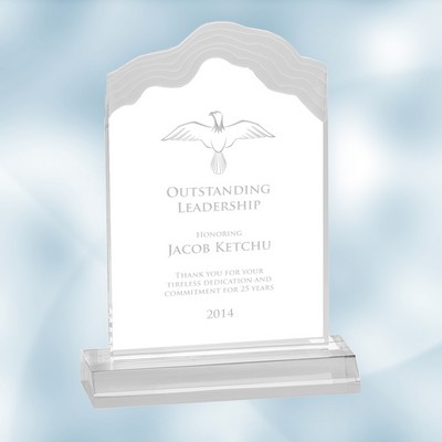 Clear Frosted White Cap Edge Acrylic Award (Small)