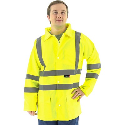 Majestic 75-1351 Hi-Viz Waterproof Rain Jacket, ANSI 3