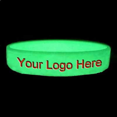 Embossed Color Filled and Glow in the Dark Silicone Bracelet