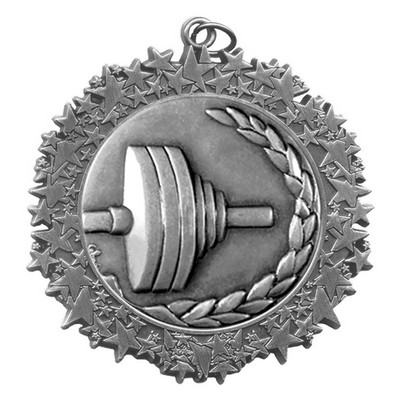 Stock Star Border 2 3/4" Medal- Weightlifting
